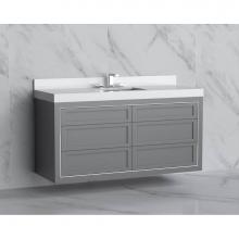 Madeli B855-60C-002-TG-NP-SB - Madeli Renaissance 60C'' Wall hung Vanity Cabinet in Studio Grey - No Handles - Inlay in
