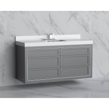 Madeli B855-60C-002-TG-NP-PC - Renaissance 60C'' Wall hung Vanity Cabinet in Studio Grey - No Handles - Inlay in Polish