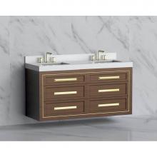 Madeli B855-60D-002-BR-HP-BN - Madeli Renaissance 60D'' Wall hung Vanity Cabinet in Brandy/HW: Handles Brushed Nickel(B