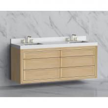 Madeli B855-72D-002-NO-NP-SB - Madeli Renaissance 72'' Wall hung Vanity Cabinet in Natural Oak/HW: No Handles - Inlay S