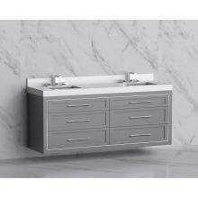 Madeli B855-72D-002-TG-HR-MB - Renaissance 72'' Wall hung Vanity Cabinet in Studio Grey/HW: Handles Matte Black(MB)