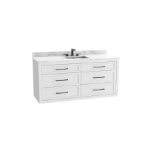 Madeli B856-60C-002-WH-NP-00 - Renaissance SE 60C'' Wall hung Vanity Cabinet in White - No Handles