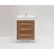 Madeli B860-24-001-LC-NW-NP-PC - Estate 24'' Free Standing Vanity Cabinet in Natural Walnut/HW: No handles - Feet in  Pol