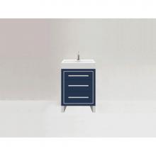 Madeli B860-24-001-LS-SA-H9-PC - Estate 24'' Free Standing Vanity Cabinet in Sapphire/HW: Polished Chrome(PC)