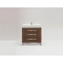 Madeli B860-30-001-LC-BR-NP-PC - Estate 30'' Free Standing Vanity Cabinet in Brandy/HW: No handles - Feet in  Polished Ch