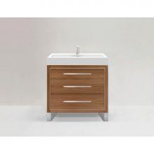 Madeli B860-36-001-LS-NW-NP-PC - Estate 36'' Free Standing Vanity Cabinet in Natural Walnut/HW: No handles - Feet in  Pol