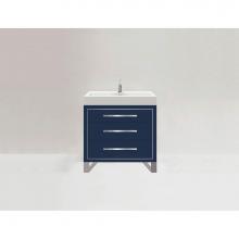 Madeli B860-36-001-LS-SA-H9-PC - Estate 36'' Free Standing Vanity Cabinet in Sapphire/HW: Polished Chrome(PC)