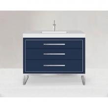 Madeli B860-42-001-LC-SA-H9-PC - Estate 42'' Free Standing Vanity Cabinet in Sapphire/HW: Polished Chrome(PC)