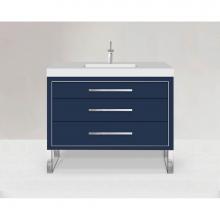 Madeli B860-42-001-LS-SA-H9-PC - Estate 42'' Free Standing Vanity Cabinet in Sapphire/HW: Polished Chrome(PC)