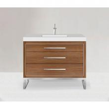 Madeli B860-48C-001-LC-NW-H9-PC - Estate 48C'' Free Standing Vanity Cabinet in Natural Walnut/HW: Polished Chrome(PC)