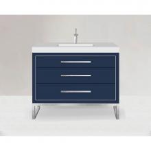 Madeli B860-48C-001-LC-SA-H9-PC - Estate 48C'' Free Standing Vanity Cabinet in Sapphire/HW: Polished Chrome(PC)