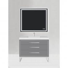 Madeli B860-48C-001-LC-TG-NP-PC - Estate 48C'' Free Standing Vanity Cabinet in Studio Grey/HW: No handles - Feet in  Polis