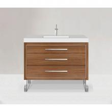 Madeli B860-48C-001-LS-NW-H9-PC - Estate 48C'' Free Standing Vanity Cabinet in Natural Walnut/HW: Polished Chrome(PC)