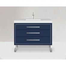 Madeli B860-48C-001-LS-SA-NP-PC - Estate 48C'' Free Standing Vanity Cabinet in Sapphire/HW: No handles - Feet in  Polished