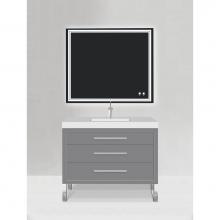 Madeli B860-48C-001-LS-TG-H9-PC - Estate 48C'' Free Standing Vanity Cabinet in Studio Grey/HW: Polished Chrome(PC)