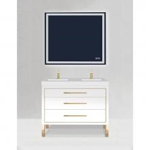 Madeli B860-48D-001-LL-WH-NP-PC - Estate 48D'' Free Standing Vanity Cabinet in White/HW: No handles - Feet in  Polished Ch