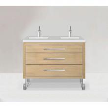 Madeli B860-48D-001-LS-NO-H9-PC - Estate 48D'' Free Standing Vanity Cabinet in Natural Oak/HW: Polished Chrome(PC)