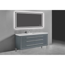 Madeli B860-60C-001-LL-TG-NP -PC - Estate 60C'' Free Standing Vanity Cabinet in Studio Grey/HW: No handles - Feet in  Polis