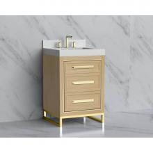 Madeli B865-24-001-LC-NO-HP-PC - Vision 24'' Free standing Vanity Cabinet in Natural Oak/HW: Handle & Feet Polished C