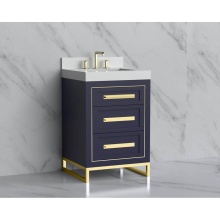 Madeli B865-24-001-LC-SA-HP-PC - Vision 24'' Free standing Vanity Cabinet in Sapphire/HW: Handles/Feet Polished Chrome(PC