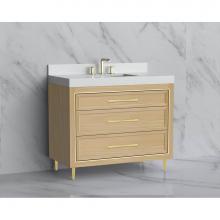 Madeli B865-42-001-LR-NO-HR-PC - Vision 42'' Free standing Vanity Cabinet in Natural Oak/HW: Handle & Feet Polished C