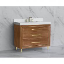 Madeli B865-42-001-LR-NW-HR-PC - Vision 42'' Free standing Vanity Cabinet in Natural Walnut/HW: Handle & Fee Polished