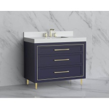 Madeli B865-42-001-LR-SA-HR-PC - Vision 42'' Free standing Vanity Cabinet in Sapphire/HW: Handles/Feet Polished Chrome(PC