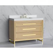 Madeli B865-48C-001-LC-NO-HP-PC - Vision 48C'' Free standing Vanity Cabinet in Natural Oak/HW: Handle & Feet Polished