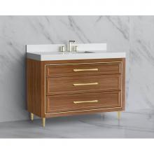 Madeli B865-48C-001-LR-NW-HR-PC - Vision 48C'' Free standing Vanity Cabinet in Natural Walnut/HW: Handle & Fee Polishe