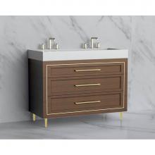 Madeli B865-48D-001-LR-BR-HR-PC - Vision 48D'' Free standing Vanity Cabinet in Brandy/HW: Handles/Feet Polished Chrome(PC)