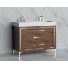Madeli B865-48D-001-LY-BR-HY-PC - Vision 48D'' Free standing Vanity Cabinet in Brandy/HW: Handles/Feet Polished Chrome(PC)