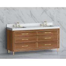 Madeli B865-72D-001-LR-NW-HR-PC - Vision 72D'' Free standing Vanity Cabinet in Natural Walnut/HW: Handle & Fee Polishe