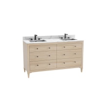 Madeli B870-72D-001-CL-NO-HK-PC - Legacy 72D'' Free standing Vanity Cabinet in Natural Oak/HW: Polished Chrome(PC)