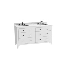 Madeli B870-60D-001-CL-WH-NP-00 - Legacy 60D'' Free standing Vanity Cabinet in White/HW: No Handles