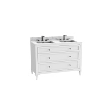 Madeli B872-48D-001-CL-WH-HK-PC - Heirloom 48D'' Free standing Vanity Cabinet in White/HW: Polished Chrome(PC)