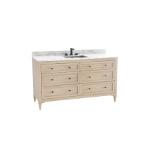 Madeli B872-60C-001-CL-NO-HK-PC - Heirloom 60C'' Free standing Vanity Cabinet in Natural Oak/HW: Polished Chrome(PC)