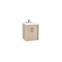 Madeli B880-24-002-NO-HR-PC - Echo 24'' Wall Hung Vanity Cabinet in Natural Oak/HW: Polished Chrome(PC)