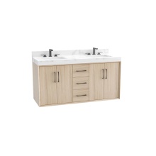 Madeli B880-72D-002-NO-HR-PC - Echo 72D'' Wall Hung Vanity Cabinet in Natural Oak/HW: Polished Chrome(PC)
