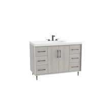 Madeli B890-48C-001-LR-CG-HR-PC - Homage 48C'' Free Standing Vanity Cabinet in Coastal Grey/HW: Polished Chrome(PC)