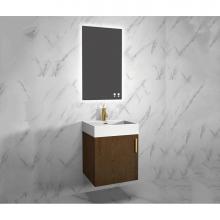 Madeli B060-20-002-BR-PC - Compact 20'' Wall Hung Vanity Cabinet Brandy/ HW: Polished Chrome(PC)