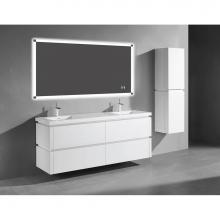 Madeli B500-72D-002-WH - Cube 72D'' Wall hung  Vanity Cabinet in White