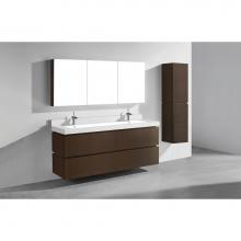 Madeli B500-72D-002-WA - Cube 72D'' Wall hung  Vanity Cabinet in Walnut