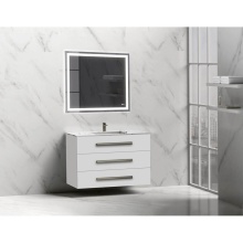 Madeli B820-42-002-WH-HP-PC - Epic 42'' Wall hung Vanity Cabinet White Finish/HW: Polished Chrome(PC)