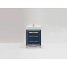 Madeli B860-24-001-LC-SA-H9-PC - Estate 24'' Free Standing Vanity Cabinet in Sapphire/HW: Polished Chrome(PC)