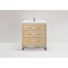 Madeli B860-30-001-LC-NO-H9-PC - Estate 30'' Free Standing Vanity Cabinet in Natural Oak/HW: Polished Chrome(PC)
