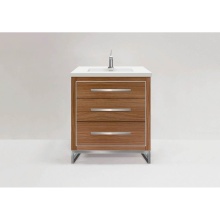Madeli B860-30-001-LC-NW-NP-PC - Estate 30'' Free Standing Vanity Cabinet in Natural Walnut/HW: No handles - Feet in  Pol