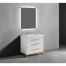 Madeli B860-30-001-LS-WH-H9-PC - Estate 30'' Free Standing Vanity Cabinet in White/HW: Polished Chrome(PC)