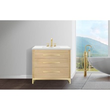 Madeli B860-42-001-LC-NO-H9-PC - Estate 42'' Free Standing Vanity Cabinet in Natural Oak/HW: Polished Chrome(PC)