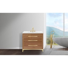 Madeli B860-42-001-LC-NW-NP-PC - Estate 42'' Free Standing Vanity Cabinet in Natural Walnut/HW: No handles - Feet in  Pol