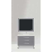 Madeli B860-48C-001-LL-TG-H9-PC - Estate 48C'' Free Standing Vanity Cabinet in Studio Grey/HW: Polished Chrome(PC)